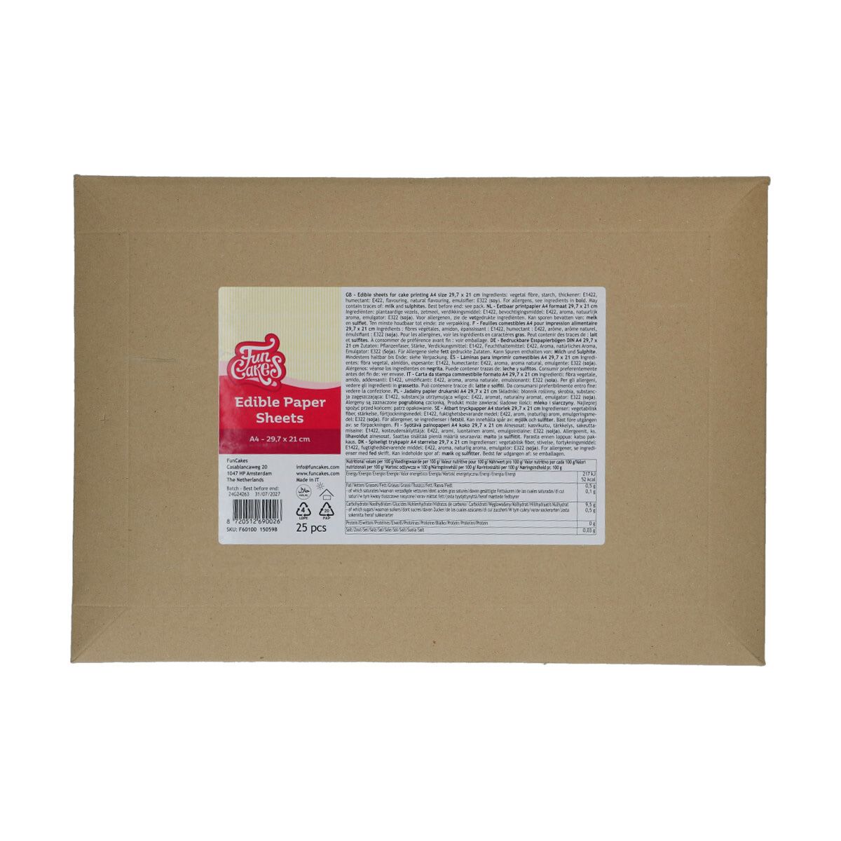  Foto: FOGLI DI CARTA COMMESTIBILE A4 Pz. 25